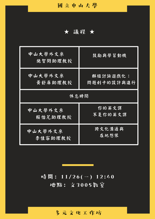 《工作坊》2018/11/26  (一) 多元文化工作坊 Digital Storytelling for Authentic Reading, Writing, and Intercultural Learning圖片